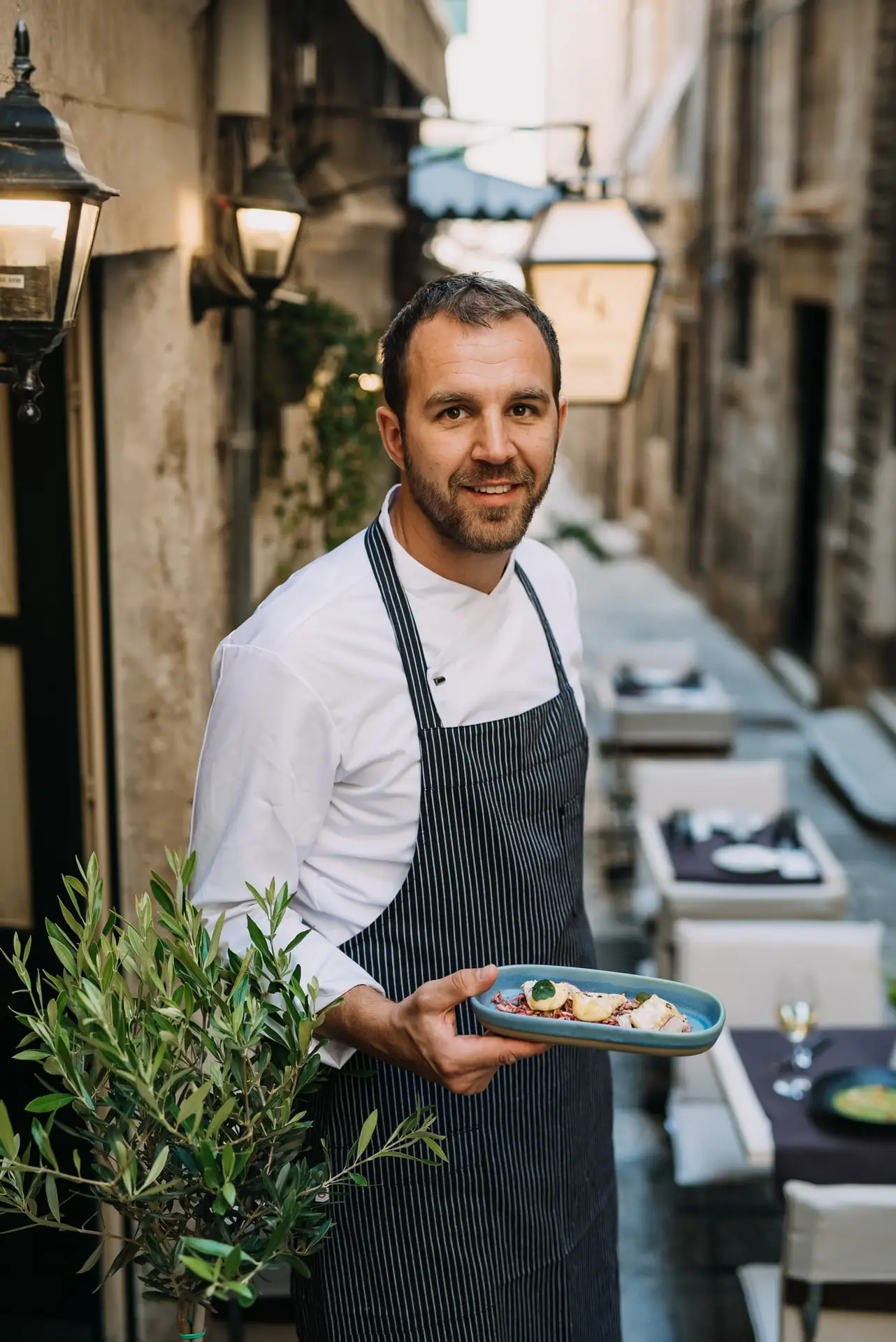 Fresh dish plated at Lucin Kantun Dubrovnik